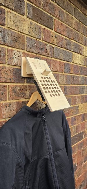 Wall-Mounted Helmet Stand with Integrated Drying Fan